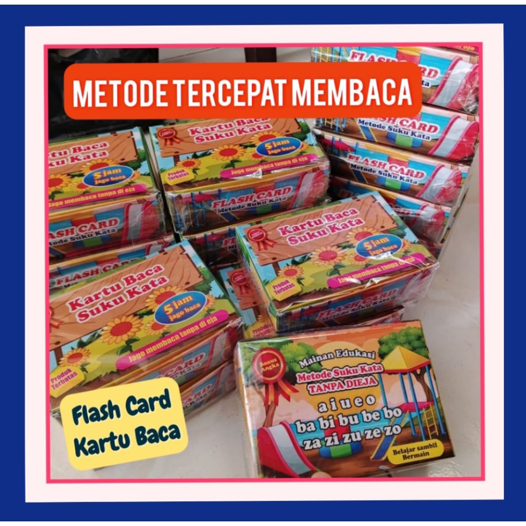 FLash Card Kartu Membaca Suku Kata Mainan Edukasi Latihan Baca