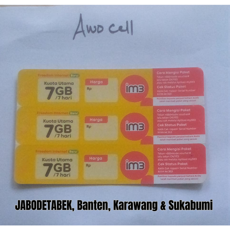 VOCER INDOSAT 7GB+BONUS KUOTA 2GB 7HARI ORI