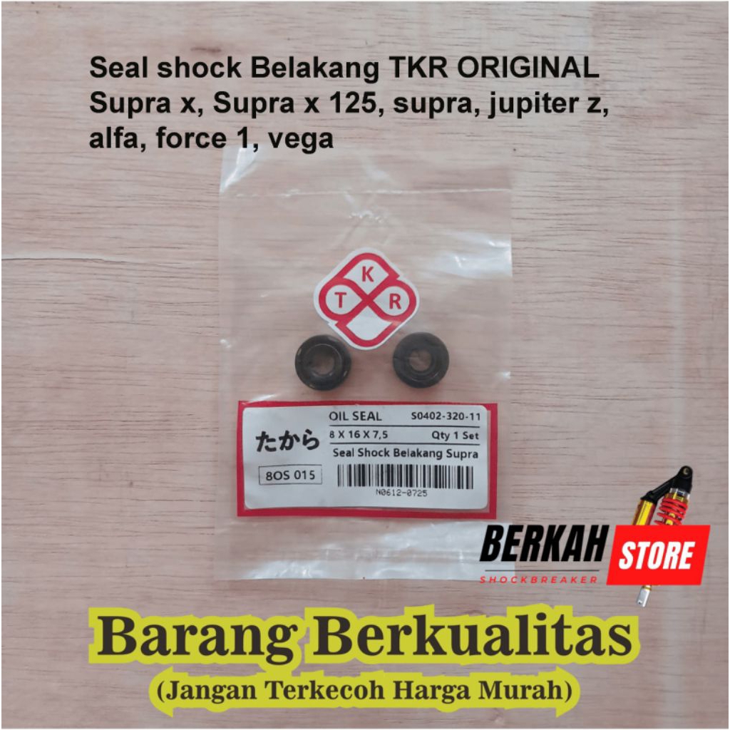 Seal TKR sil TKR shock belakang supra, supra x, supra x 125, vega, jupiter, alfa, force 1 ukuran 8*1