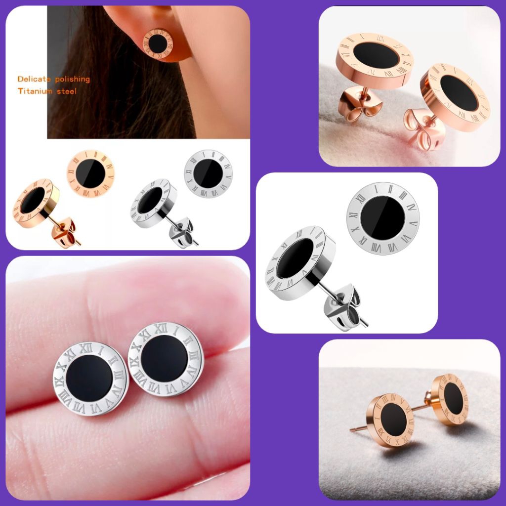 Anting-Anting Angka Romawi Vintage (Unisex)