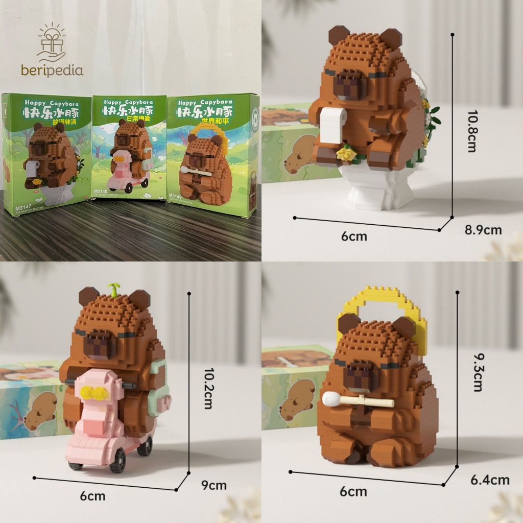 Mainan susun balok Brick Nano Block Capybara Mini Building Blocks DIY Lego Hadiah Kado Hampers
