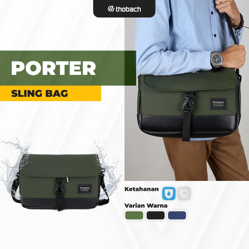 THOBACH-SLING BAG WATERPROOF PORTER TAS SELEMPANG PREMIUM PRIA WANITA