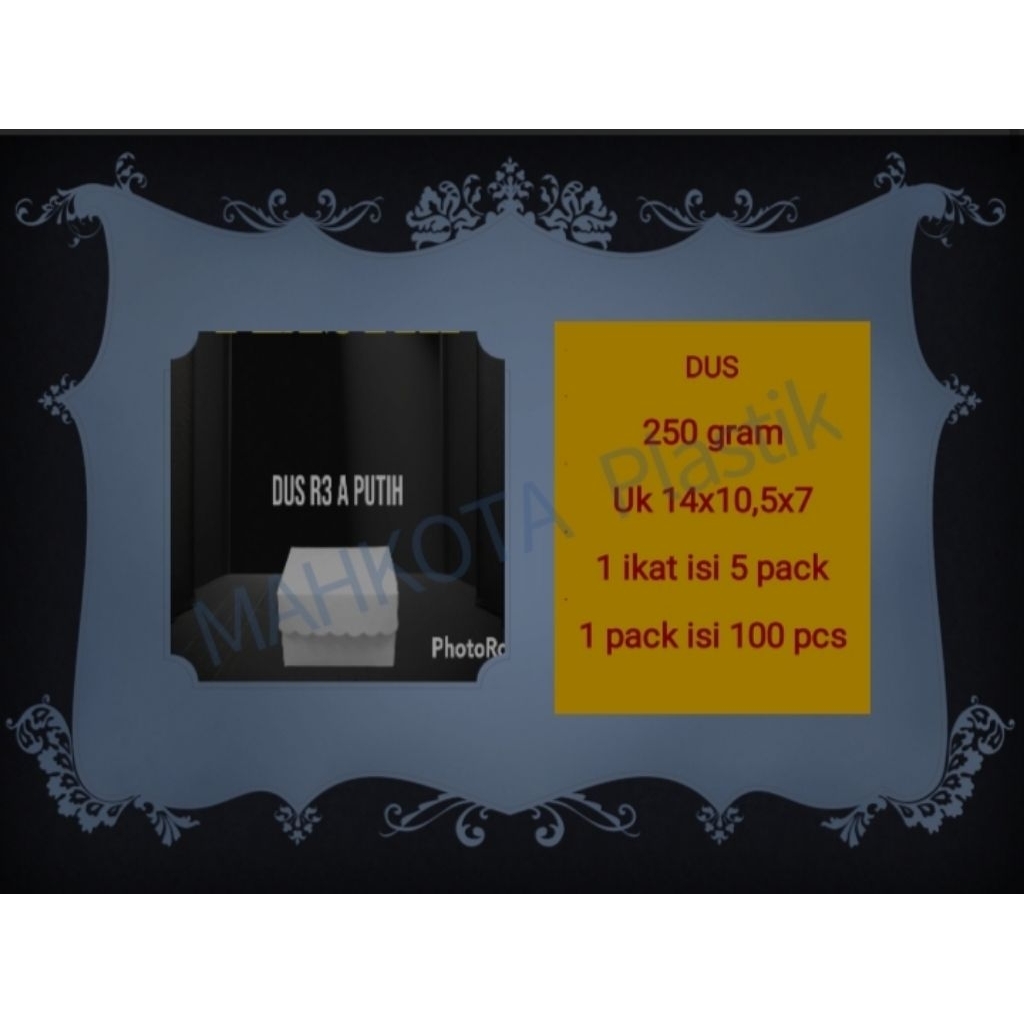Dus R3A Putih/Tempat Kue/Box Jajan