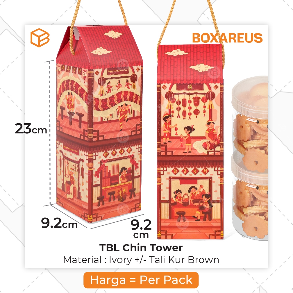 HP - Box Imlek Hampers CNY Kotak Packaging Dus Toples Jar Cookies TBL CHIN TOWER