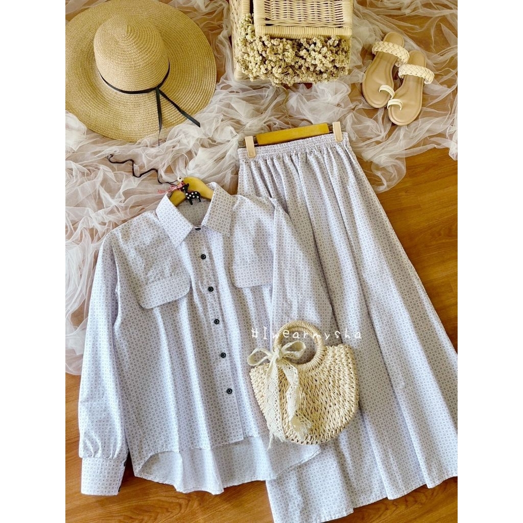 Mysha Iwearmysha  DAIRY SET : BRASIA WHITE One Set Rok Katun Oversize