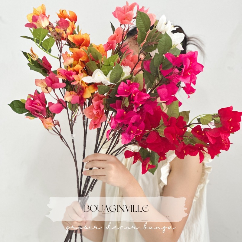 [QC] 89CM NEW Bougenville spray Artificial Aksesoris bougainville palsu plastik Bougenville Bunga Bu