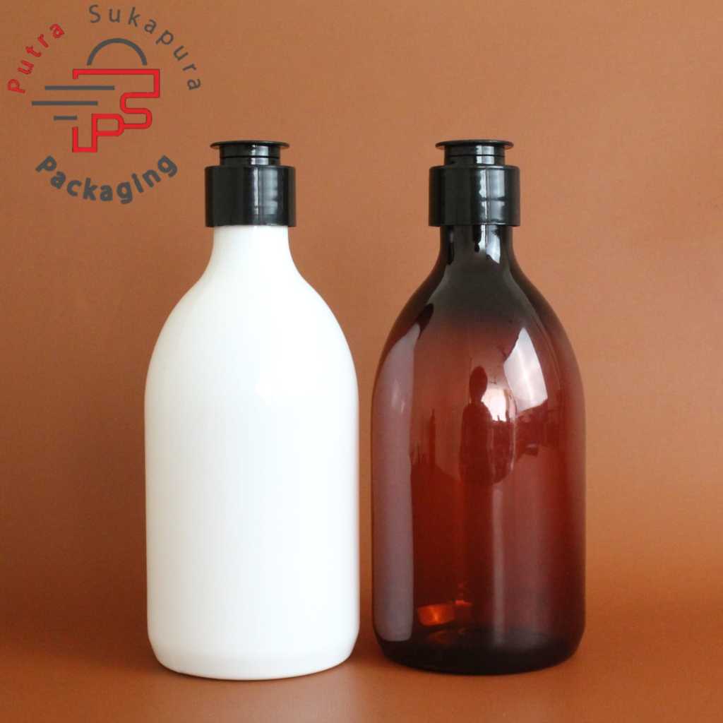 Botol fliptop 300ml oval /botol fliptop 300ml/fliptop neck 24 hitam jamur