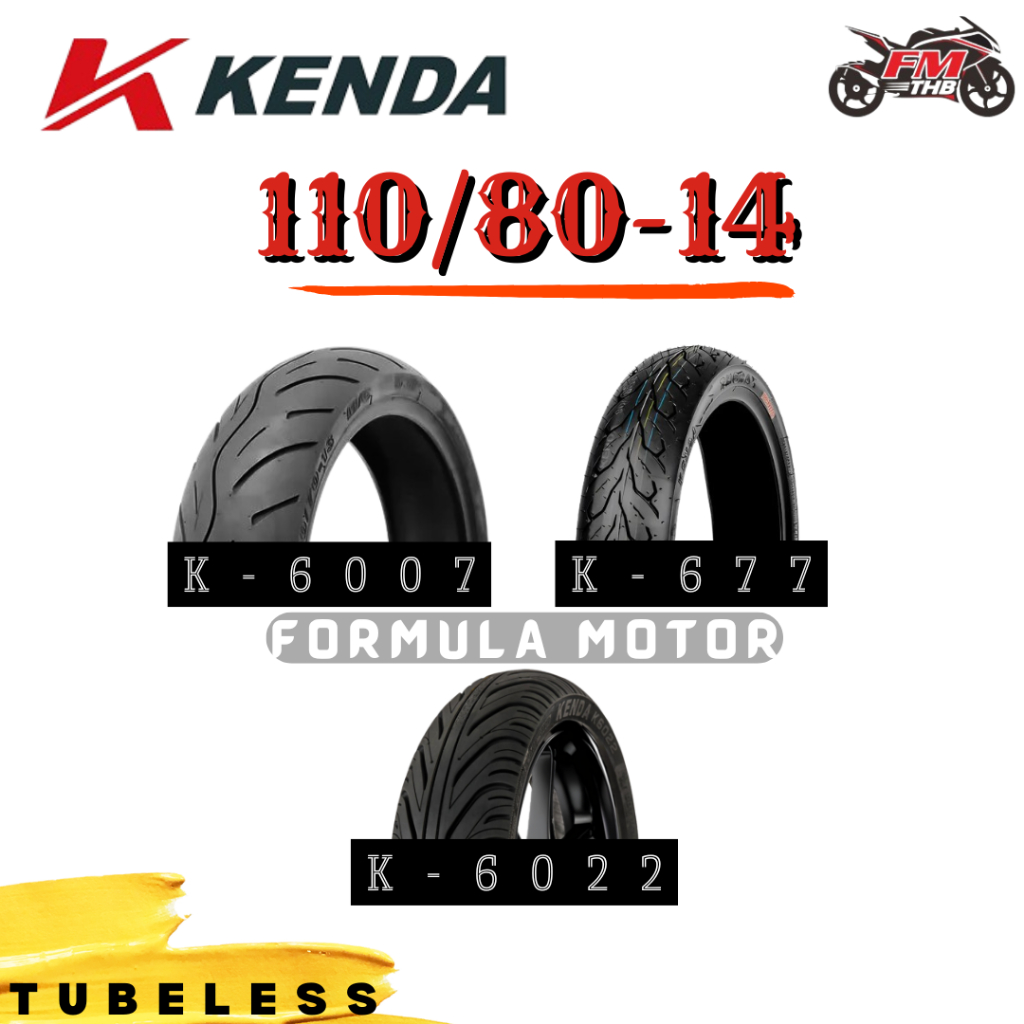 Ban Kenda 110/80-14 Tubeless - Ban Motor Ring 14 Tubles (Pilih Tipe)