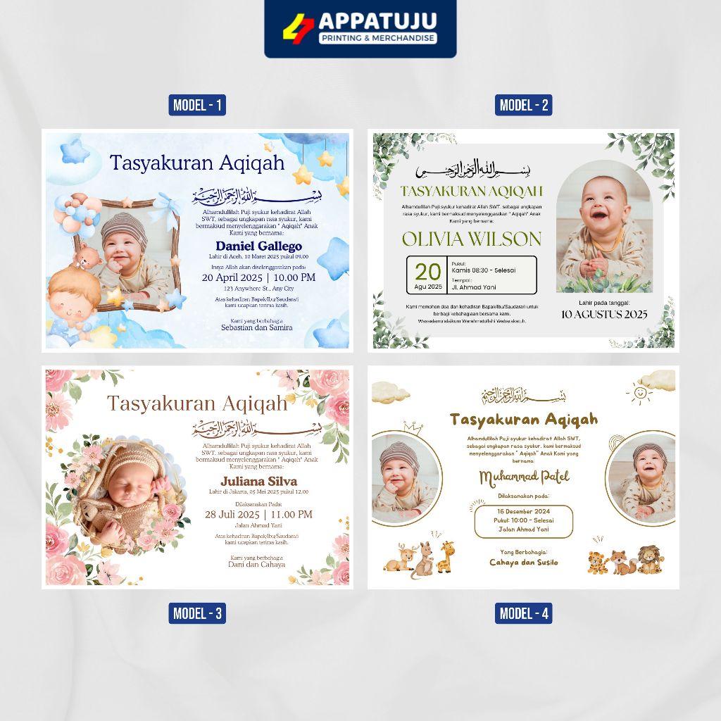 UNDANGAN AQIQAH | SYUKURAN AQIQAH | KARTU AQIQAH