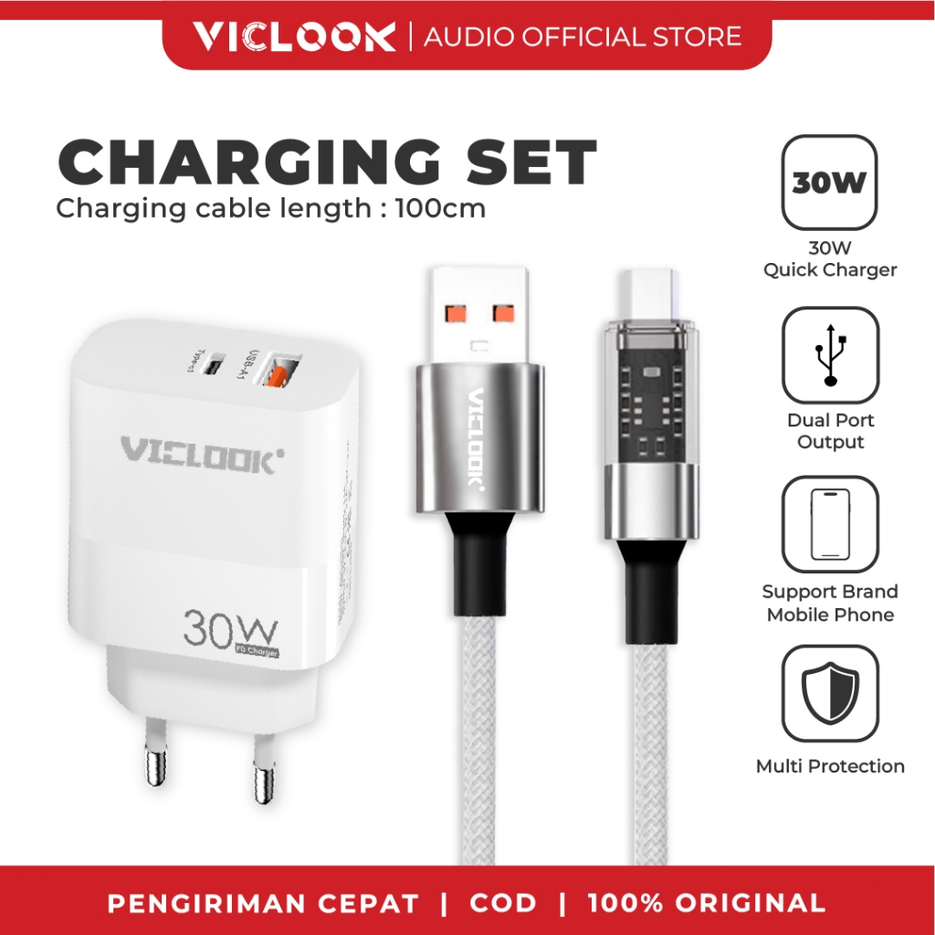 Charger+USB-TC-White