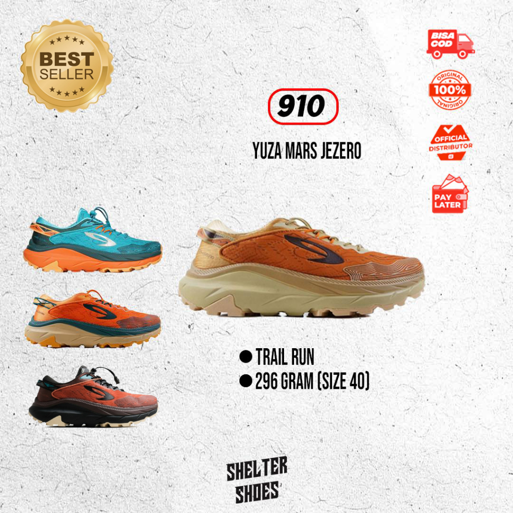 SEPATU RUNNING NINETEN 910 YUZA MARS JEZERO SEPATU LARI TRAIL RUN HIKING TRACKING | AURORUN KANZAKI 