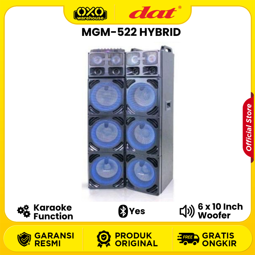 DAT MGM-522 HYBRID | 14 Loudspeaker Aktif dengan 6 Subwoofer & Karaoke Function Garansi Resmi