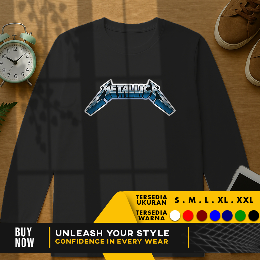 Kaos Baju Grup Band Death Metal Metallica | LENGAN PANJANG | Sablon DTF Premium Cotton Combad 30S