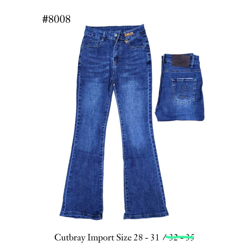 Celana Cutbray Jeans dengan kode 8008 - Snow Biru Cutbray Import.