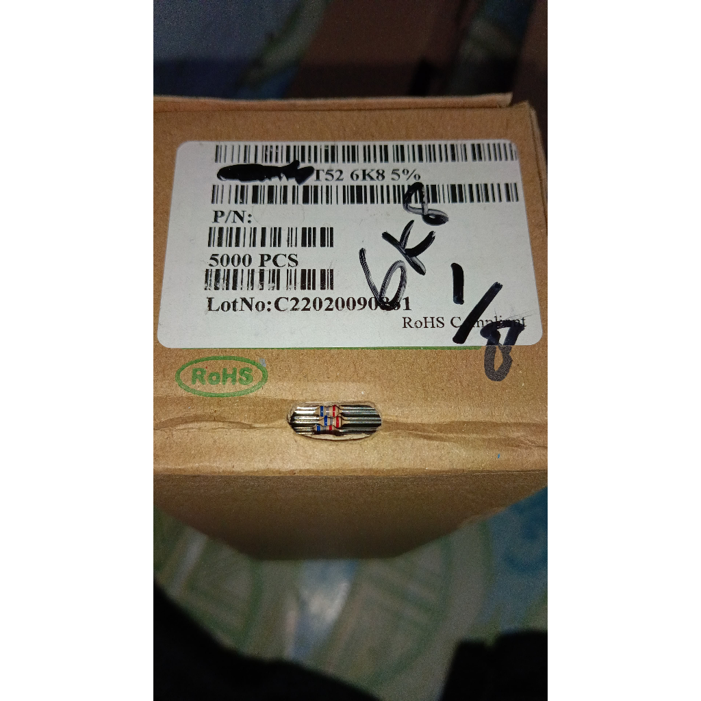 7500 resistor carbon film 1/8watt 0.125watt 0,125watt 6k8 6.8k 6,8k taiwan