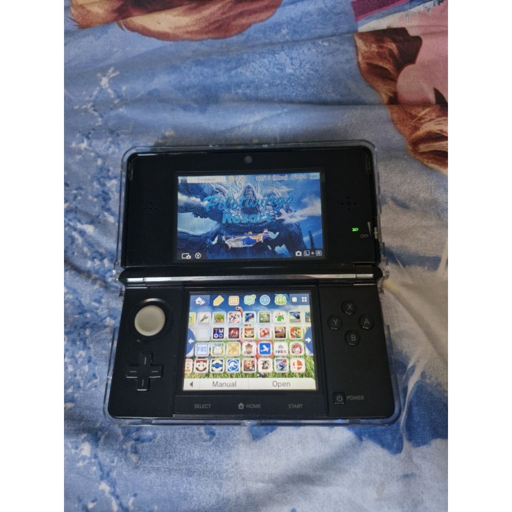 Nintendo 3DS CFW warna hitam mulus