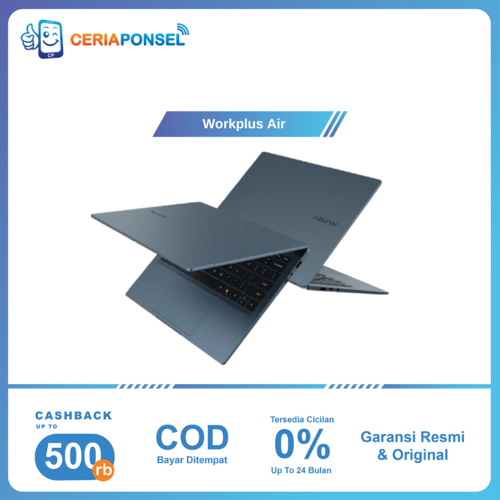ADVAN Laptop Workplus AIR 16/512GB AMD Ryzen 5 7535HS OLED FHD+ | Garansi Resmi ADVAN 1 Tahun