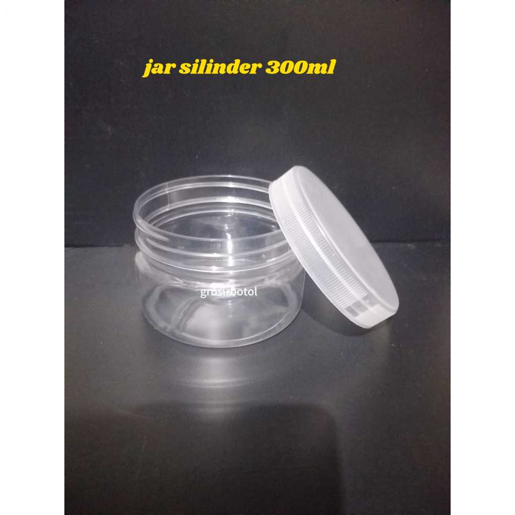 Botol jar silinder 300ml / wadah kue 300ml / jar plastik tabung 300 ml