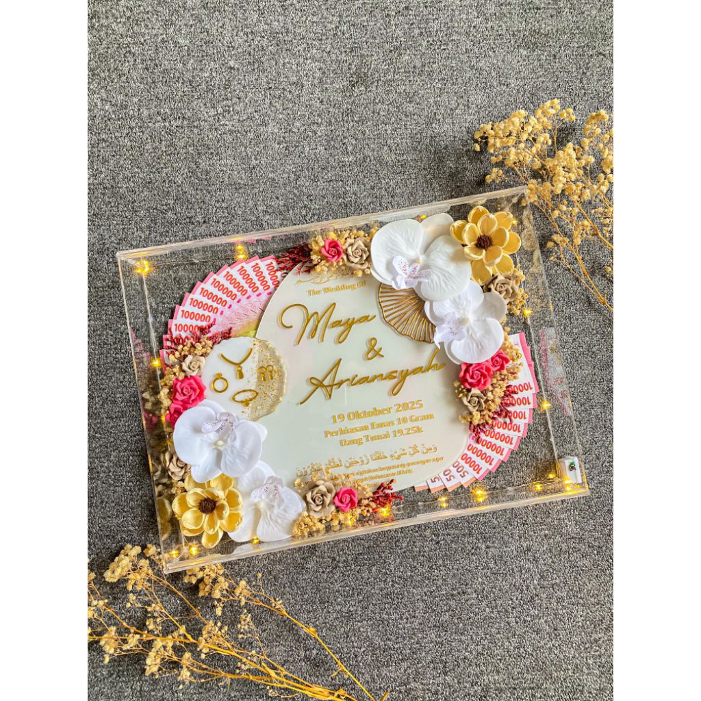 Frame mahar akrilik custom | Frame akrilik | frame pernikahan dan kado