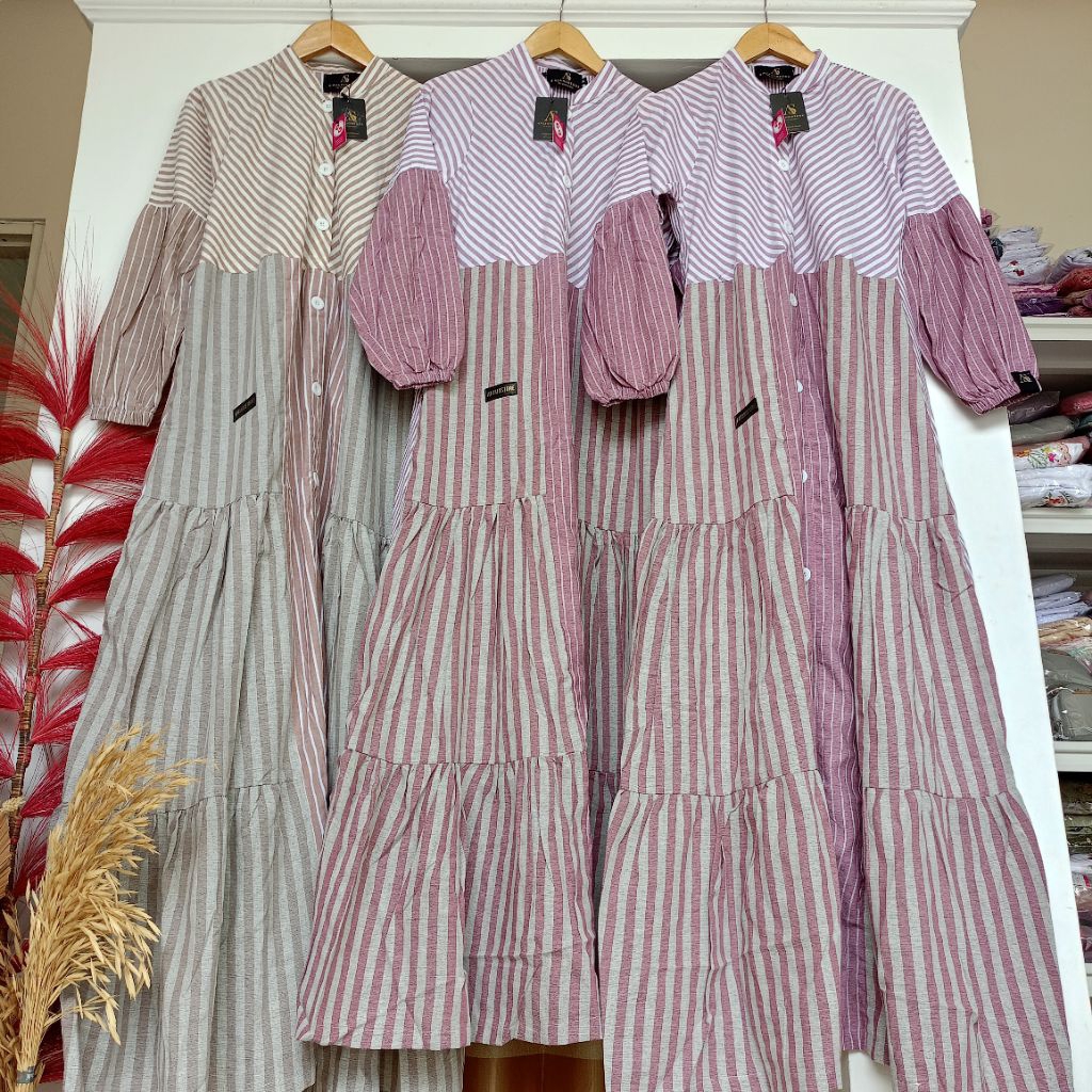 Gamis Salur Dan set hijab Gamis Putih ORI By Anjani Store