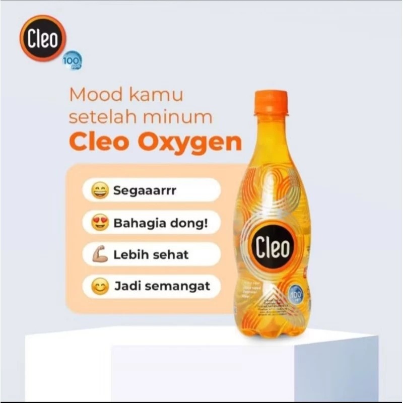 AIR MINUM KESEHATAN CLEO OXYGEN 500ML OKSIGEN OXYGEN 1 DUS ISI 24 BOTOL