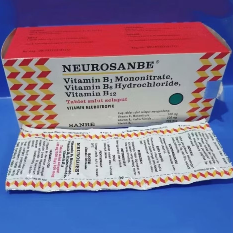 NEUROSANBE STRIP 10 TABLET SUPLEMEN KESEHATAN VITAMIN B1 B6 & B12