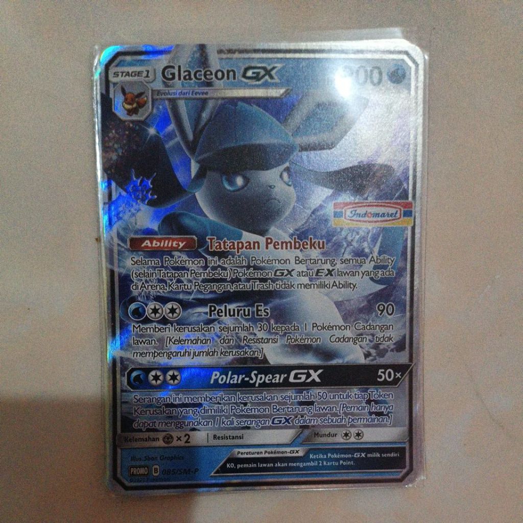 kartu pokemon Glaceon GX Promo Indomaret
