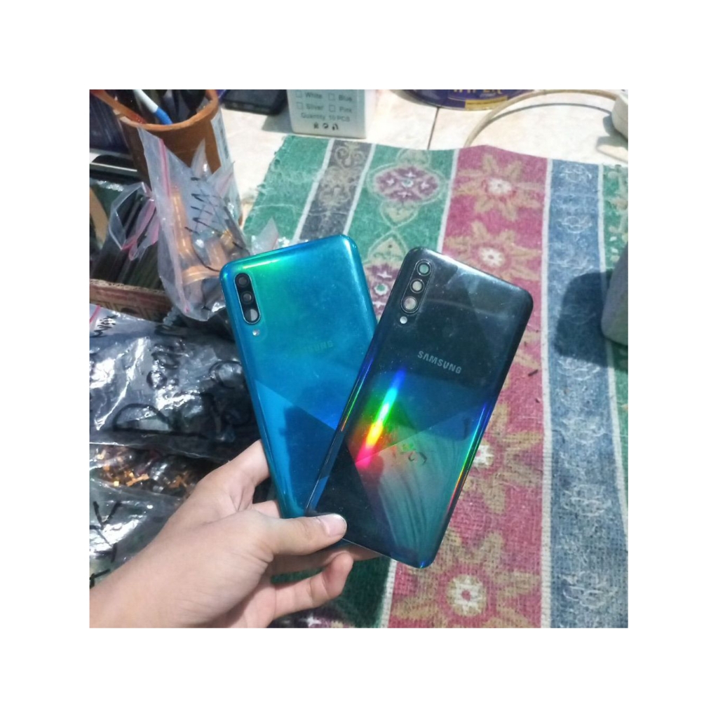 backdoor+middle dan backdoor tutup belakang samsung galaxy a30s lecet bekas pemakaian asli original 