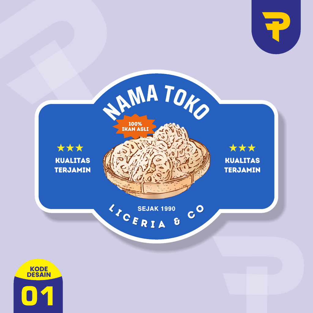 stiker label makanan ringan  bisa request