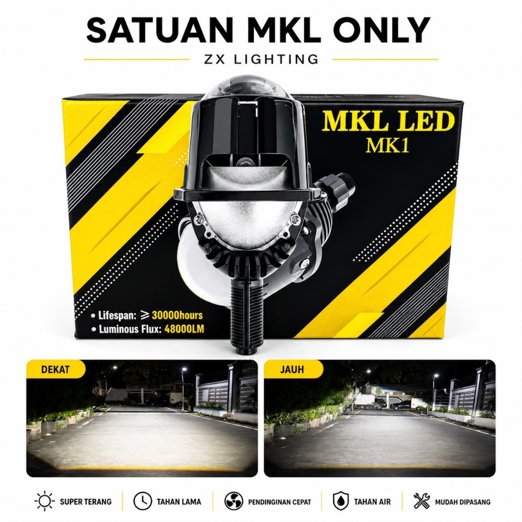Biled Projector MKL 1 MKL 2 Gen 1 Gen 2 Bluelens 2,5 inch Flat Cut OFF 60 watt Biled MKL Only