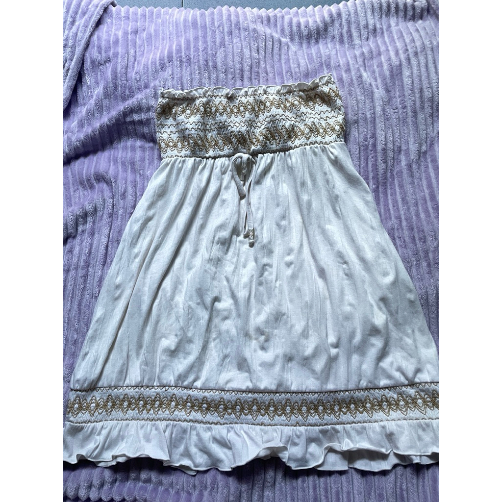 LIZ LISA MIDI WHITE SKIRT RUFFLE UMPAK(OPEN BID)