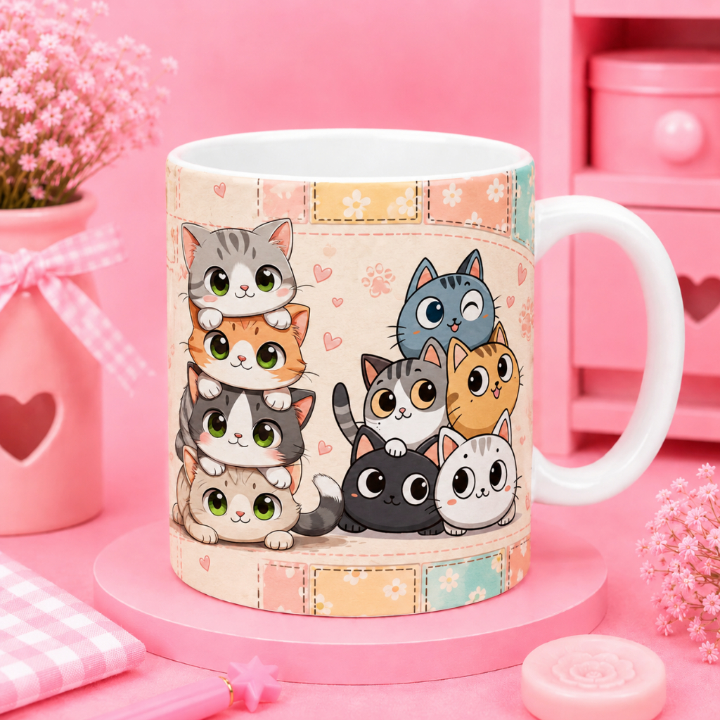 Gelas Mug CAT LOVERS Custom Nama Mu Kopi Teh Kucing Lucu Unik / Cangkir Kawai Cats Mug Coffee Tea Instan Kilat Langsung Kirim