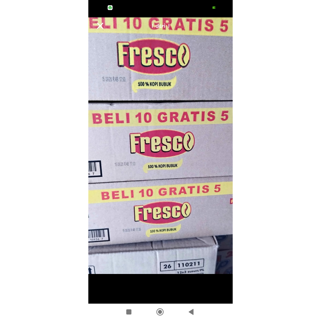1 karton Fresco mini kopi bubuk isi 300 sachet