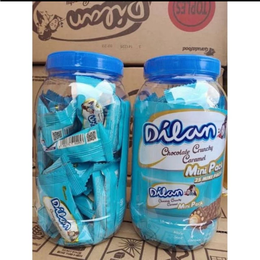 Cemilan Coklat Crunchy Caramel - Dilan Mini Pack 25 pcs