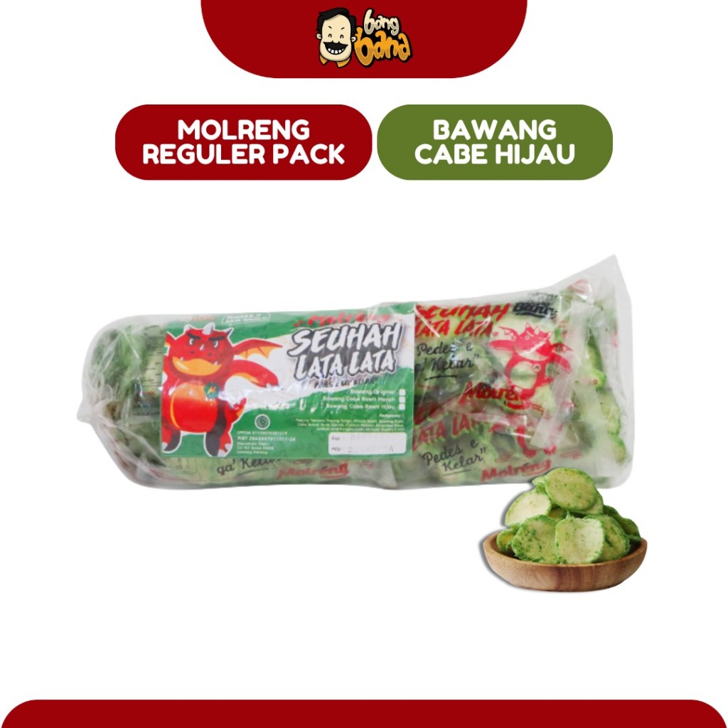 Keripik Molreng Kripik Molreng Moring SeuhahLataLata Bang Bana Cabai Hijau Pedas Kemasan Pack