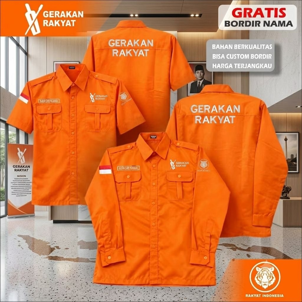 kemeja gerakan rakyat baju seragam ormas gerakan rakyat