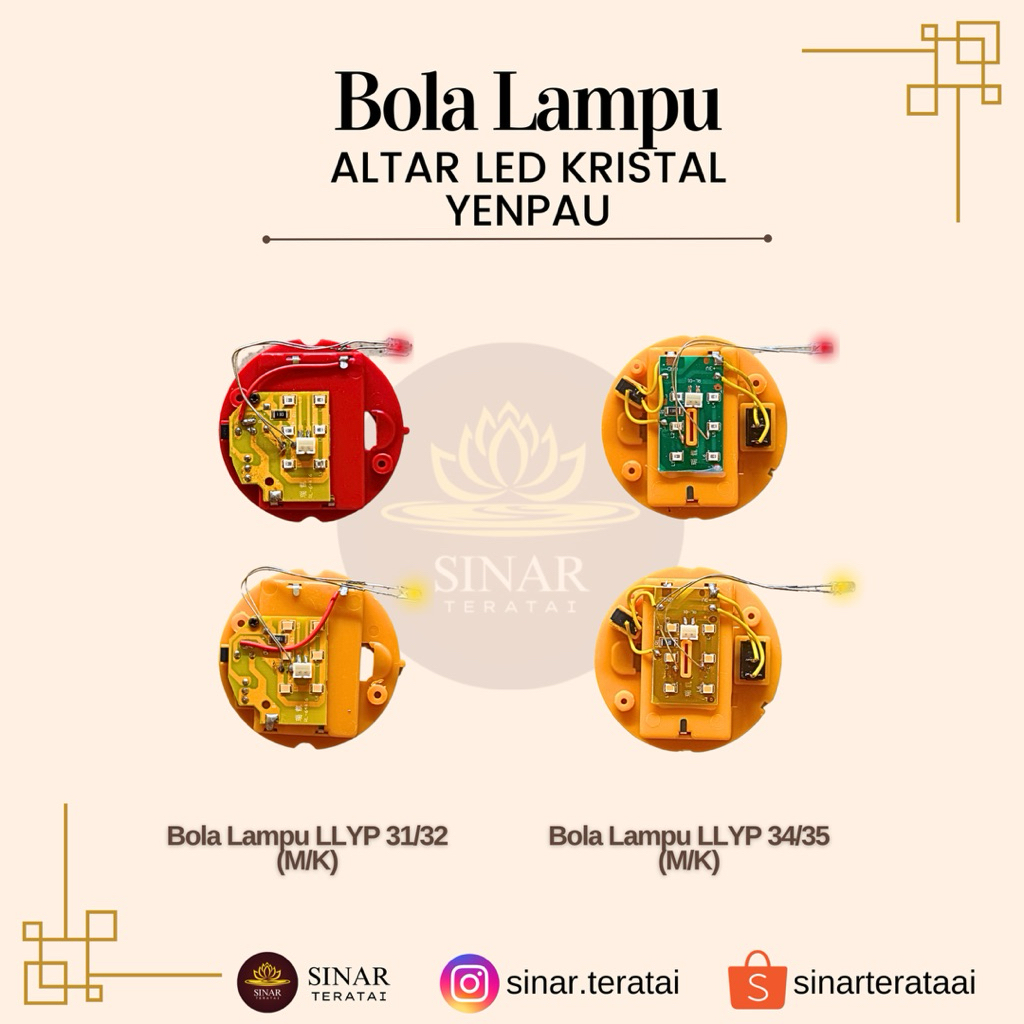 Alat Sembahyang - Set Bola Lampu Altar LED Kristal Yenpau