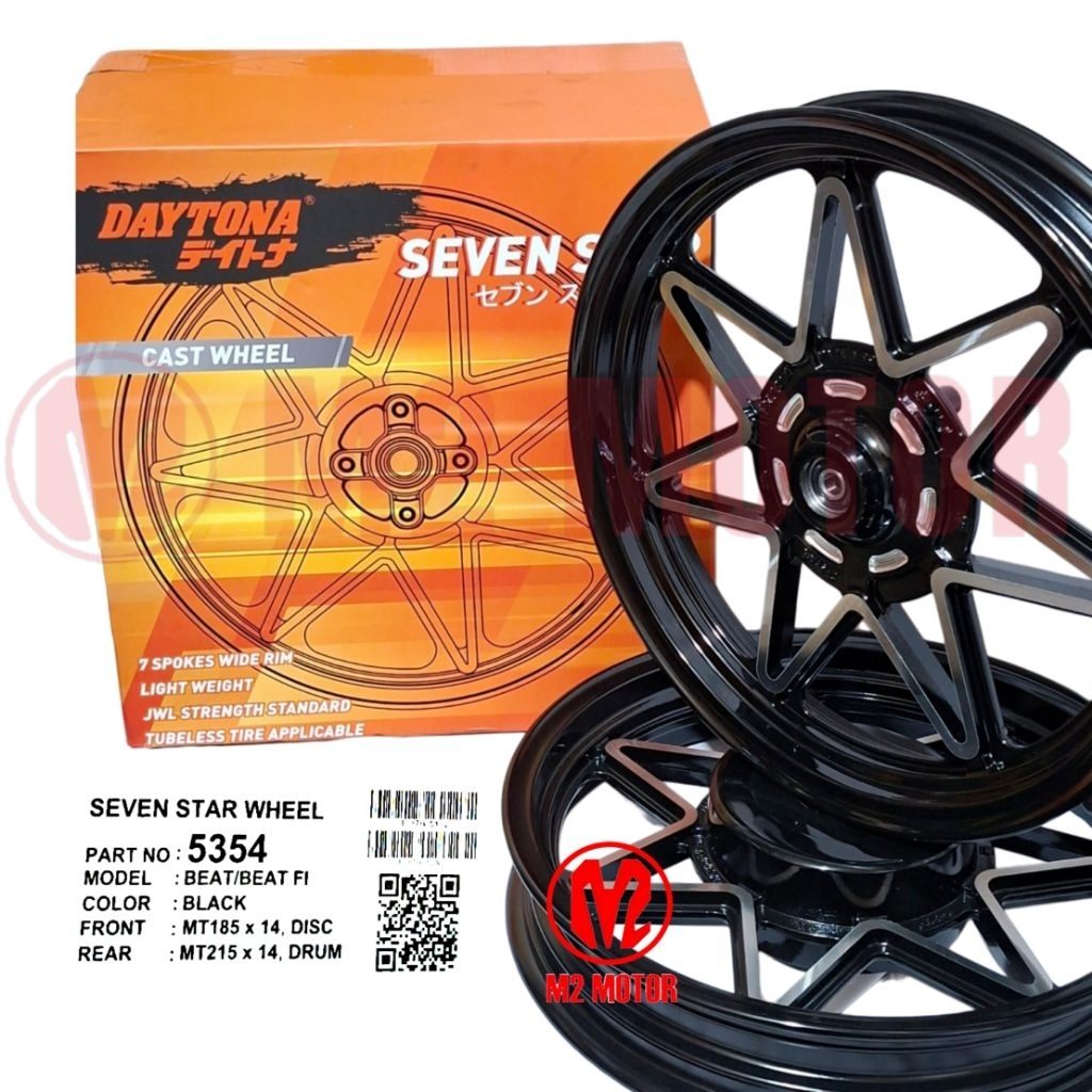 VELG RACING BEAT FI 7-STAR BLACK RING 14 (DTN-5354) VELG RACING DAYTONA