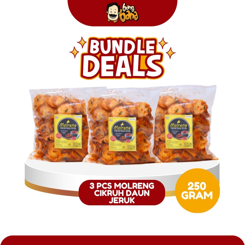 Paket Bundling Hemat Molreng Kripik Molring Cikruh Pedas Daun Jeruk Moring Kiloan Kemasan 250 Gram