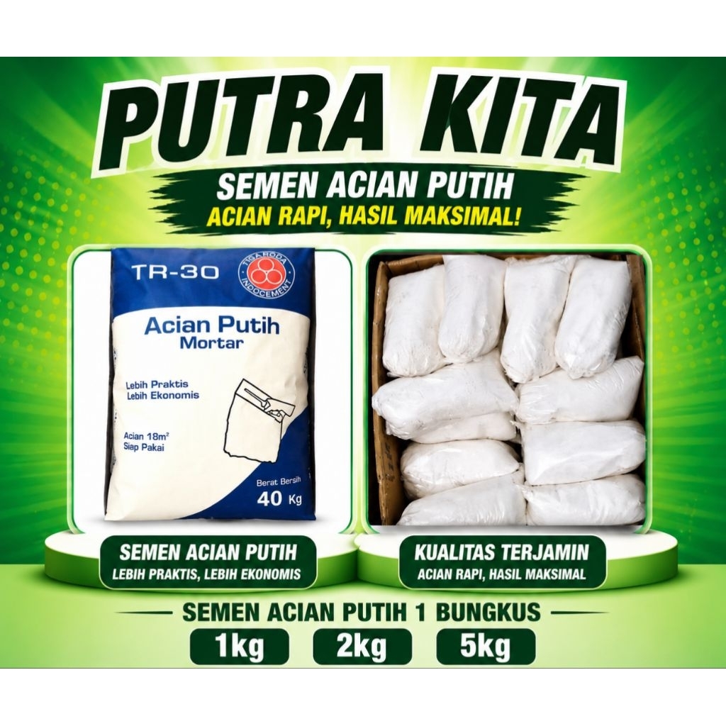 semen acian putih 3roda repack 1kg, 2kg, 5kg