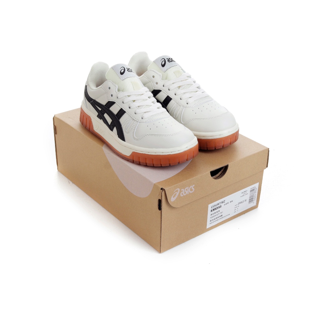 (FTBX) Sepatu Sneakers Asics Court Mz White Black