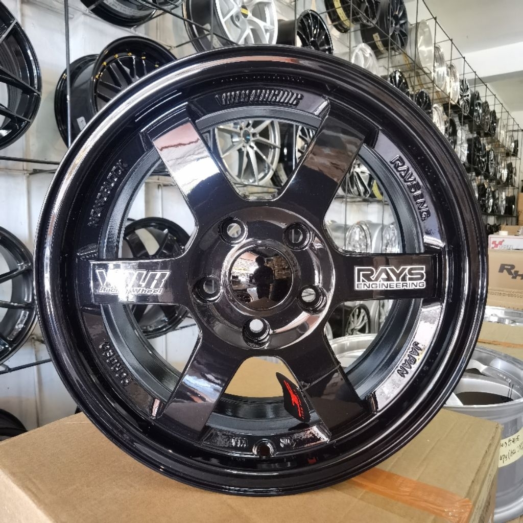 Velg Mobil Rays Te37 Ring 16 Pcd 5x114,3 Black Glossy