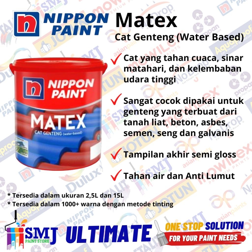 Cat Genteng NIPPON PAINT MATEX Warna Tinting 12,5L