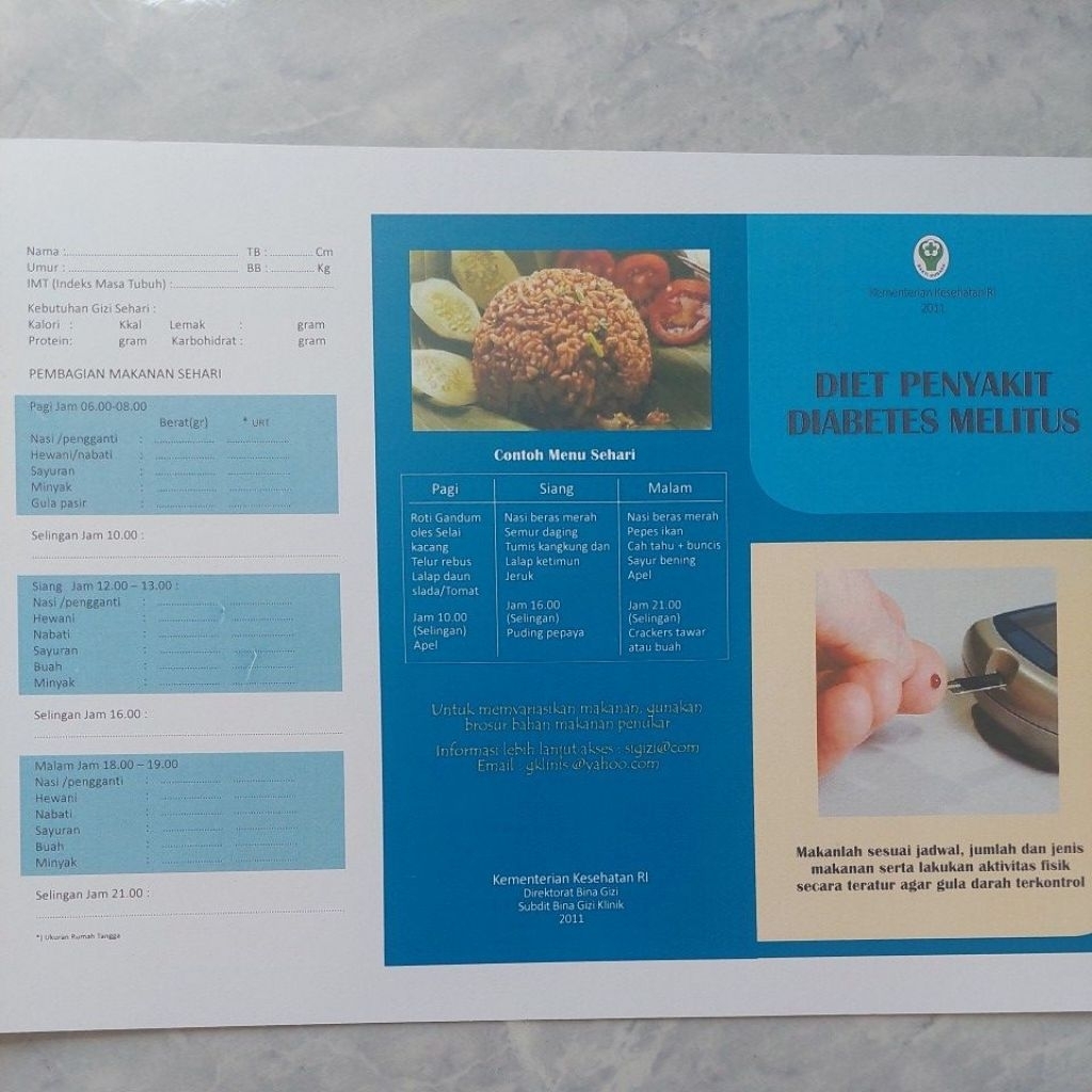 Leaflet Diet Penyakit Diabetes Melitus Kemenkes RI 2011