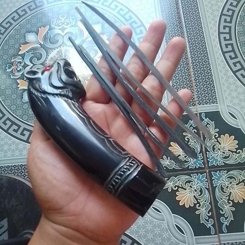 Gagang tanduk 14cm lebar2,5 dan tali simpai 5
