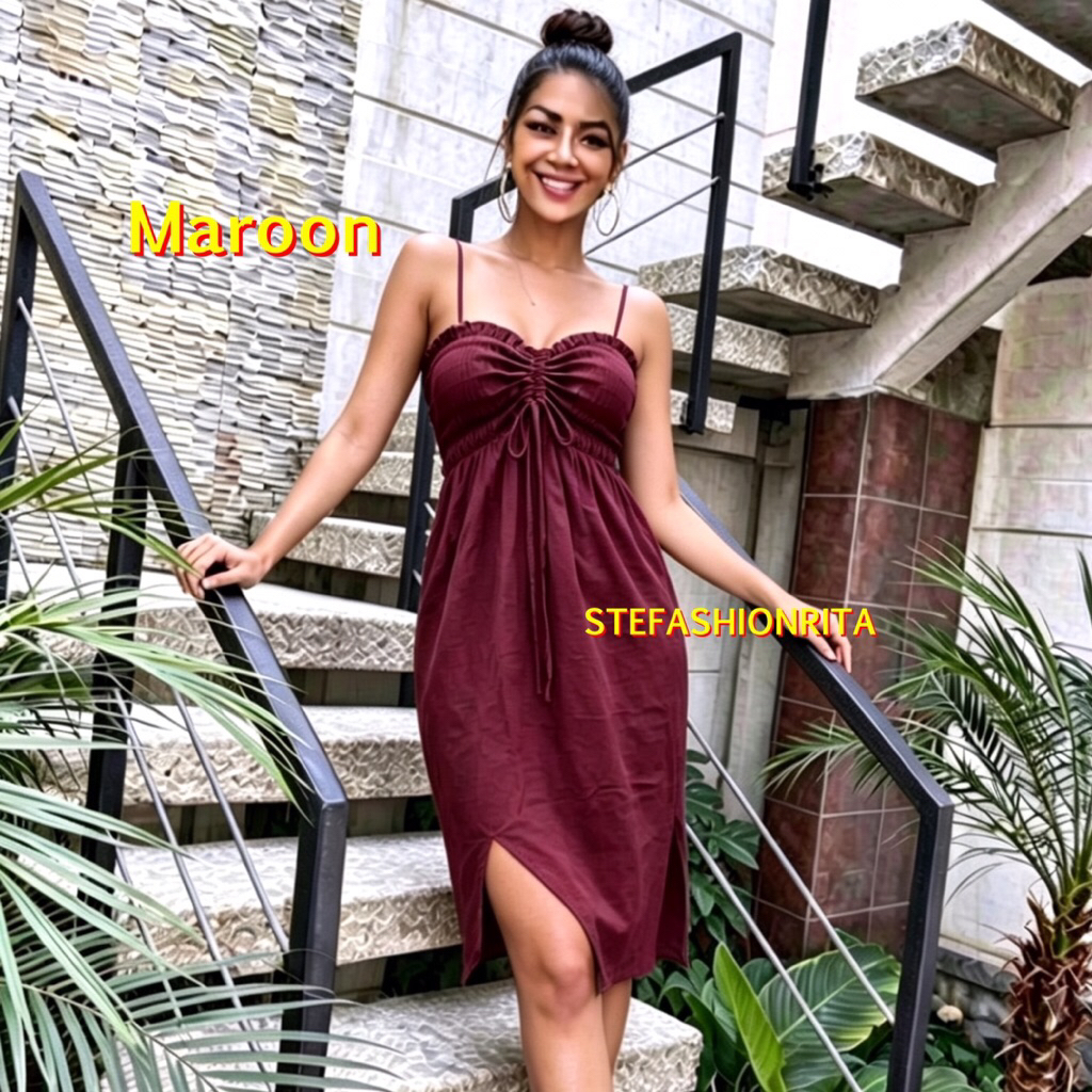 dress serut dress bali kemben serut dress midi dress polos