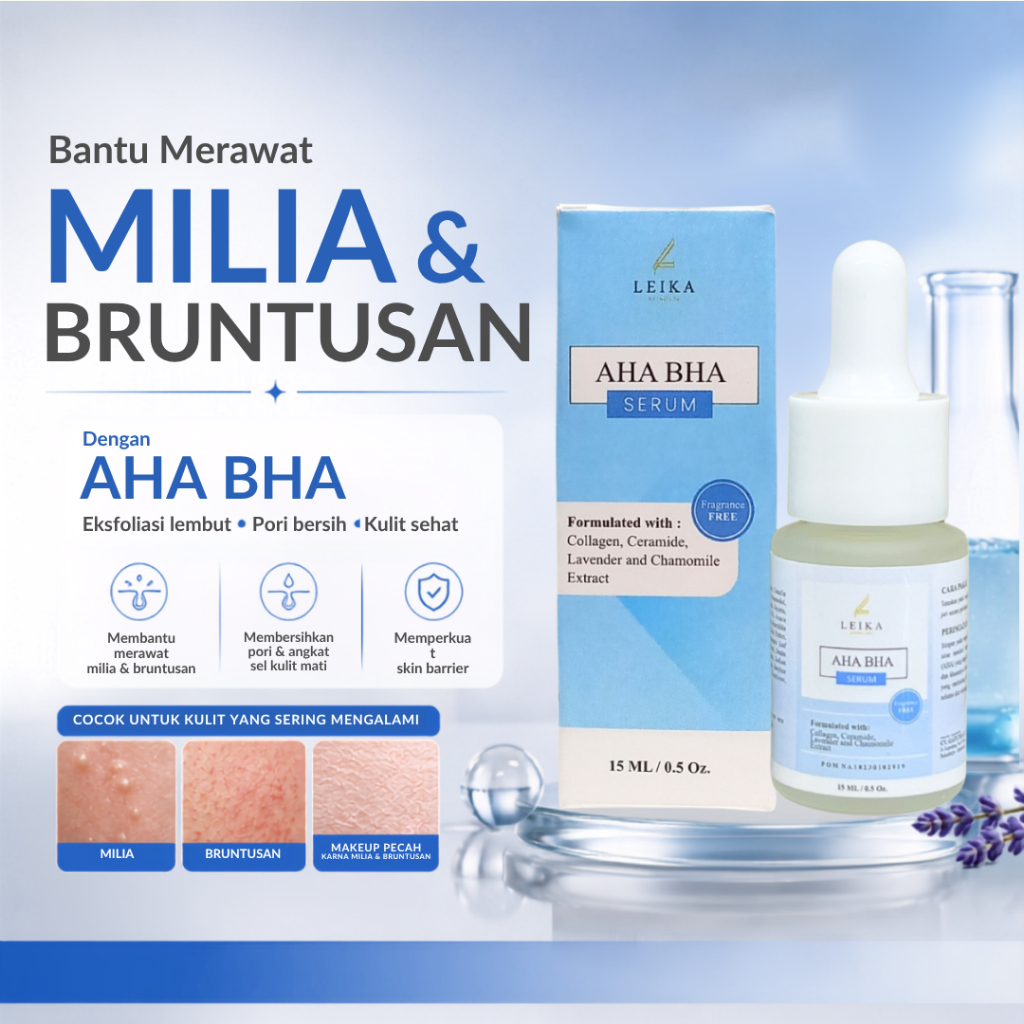 SERUM AHA BHA LEIKA SKINCARE Penghilang Milia Paling Ampuh Penghilang Milia Di Bawah Mata Obat Milia
