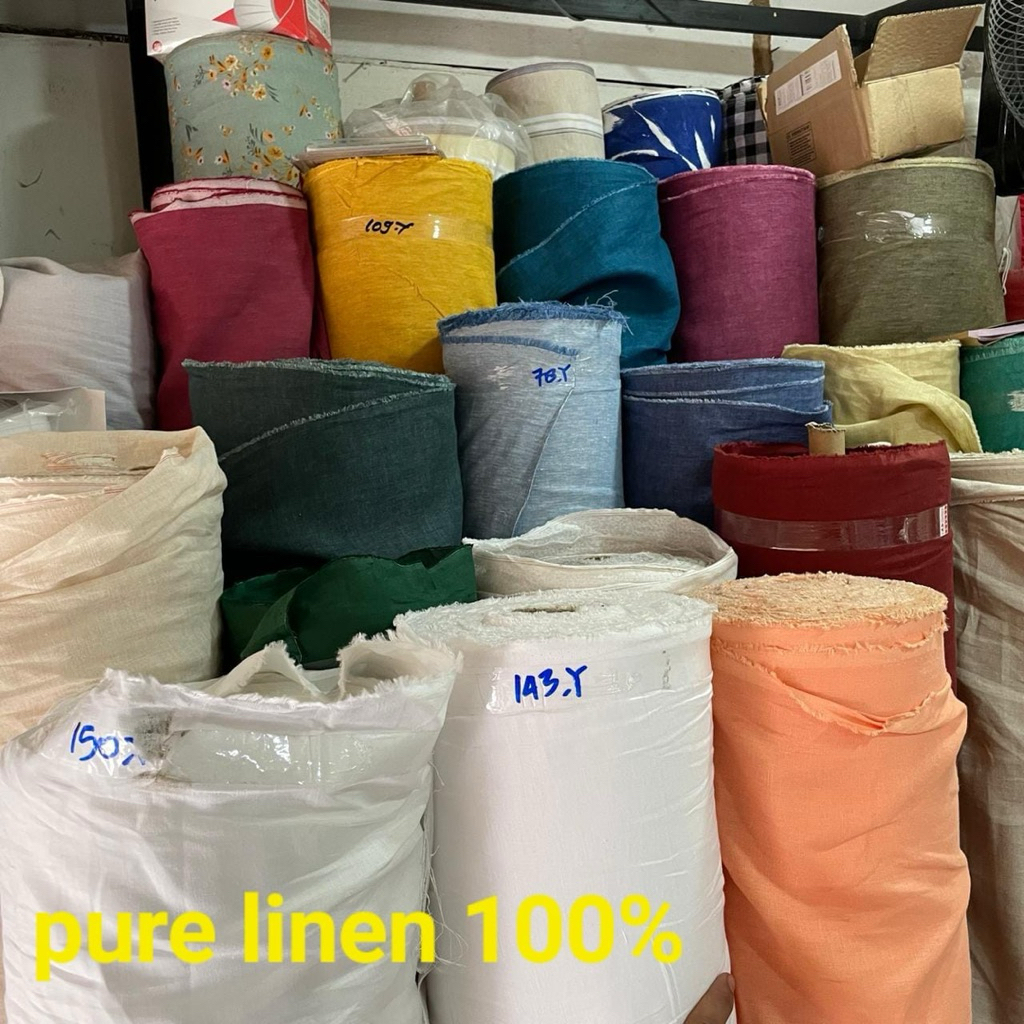kain pure linen 100%pure linen/kain pure linen cantik 100%linen