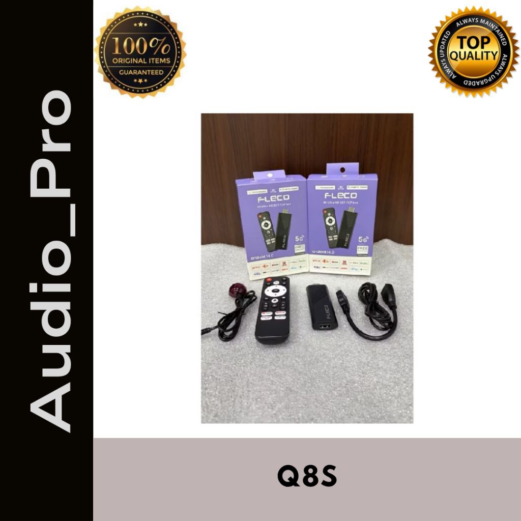 Android TV Box Fleco Q8S Android TV Stick Fleco Q8s Ultra HD Original Smart TV Box