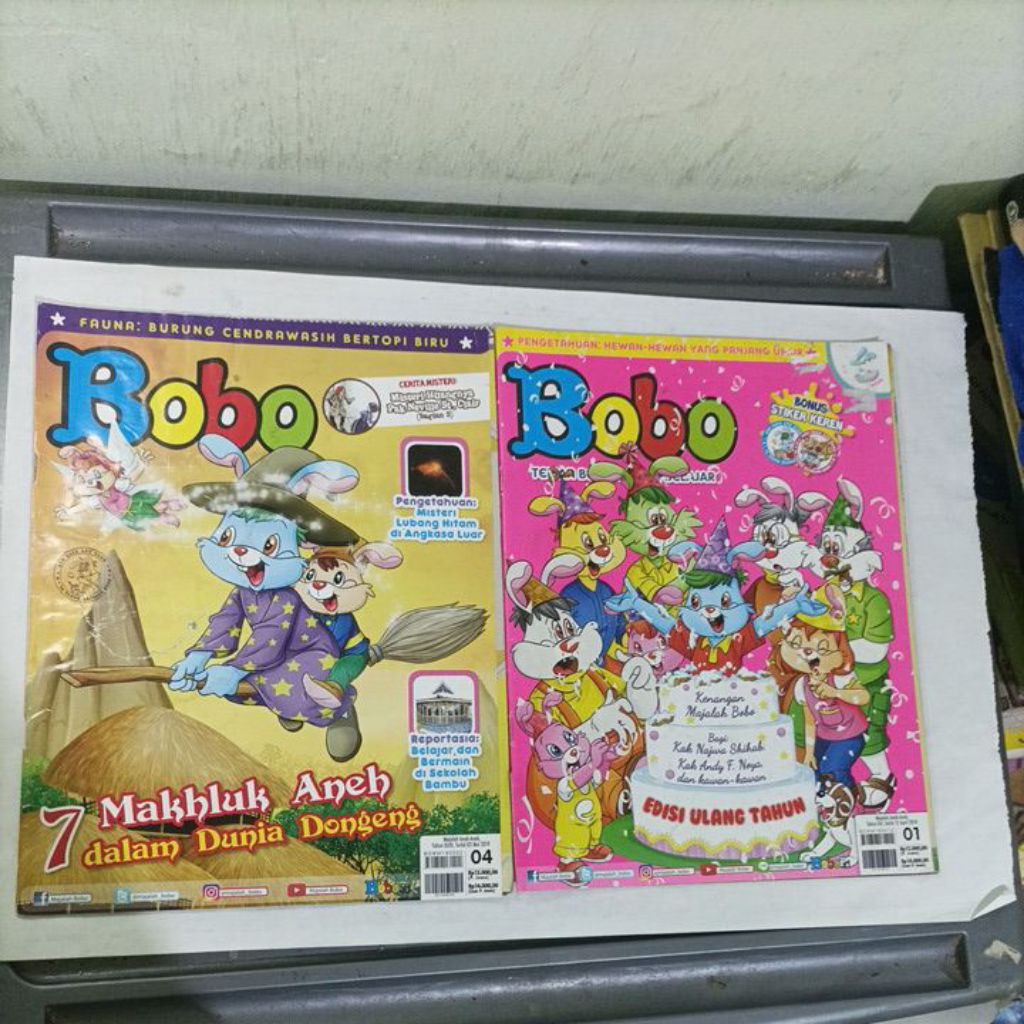 majalah Bobo terbitan tahun 2010 dan 2018/buku